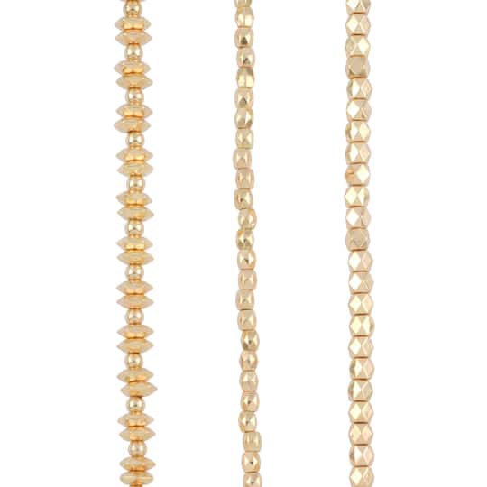 Gold Faceted Metal Bead Mix by Bead Landing™